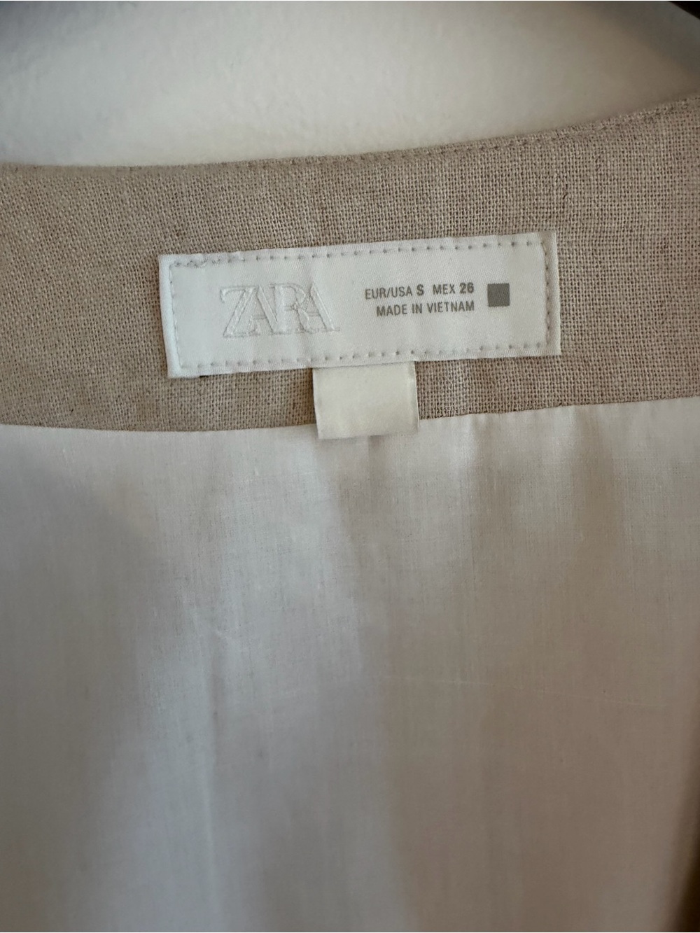 Cropped Linen Cream Jacket - Picture 3 of 4